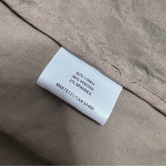 Eileen Fisher linen blend tan open jacket - Picture 7 of 7